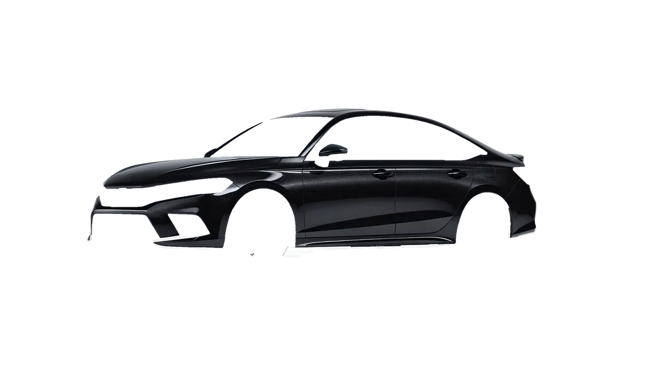 Honda Civic Si 2022 wrapped in Mystery Black (Avery Dennison SW900-184-M), front three-quarter view