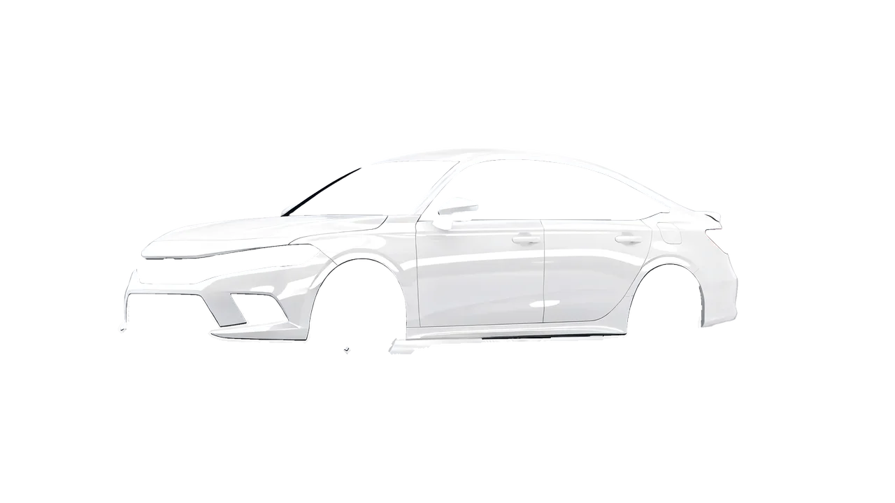 Honda Civic Si 2022 wrapped in Gloss White (3M G10), front three-quarter view