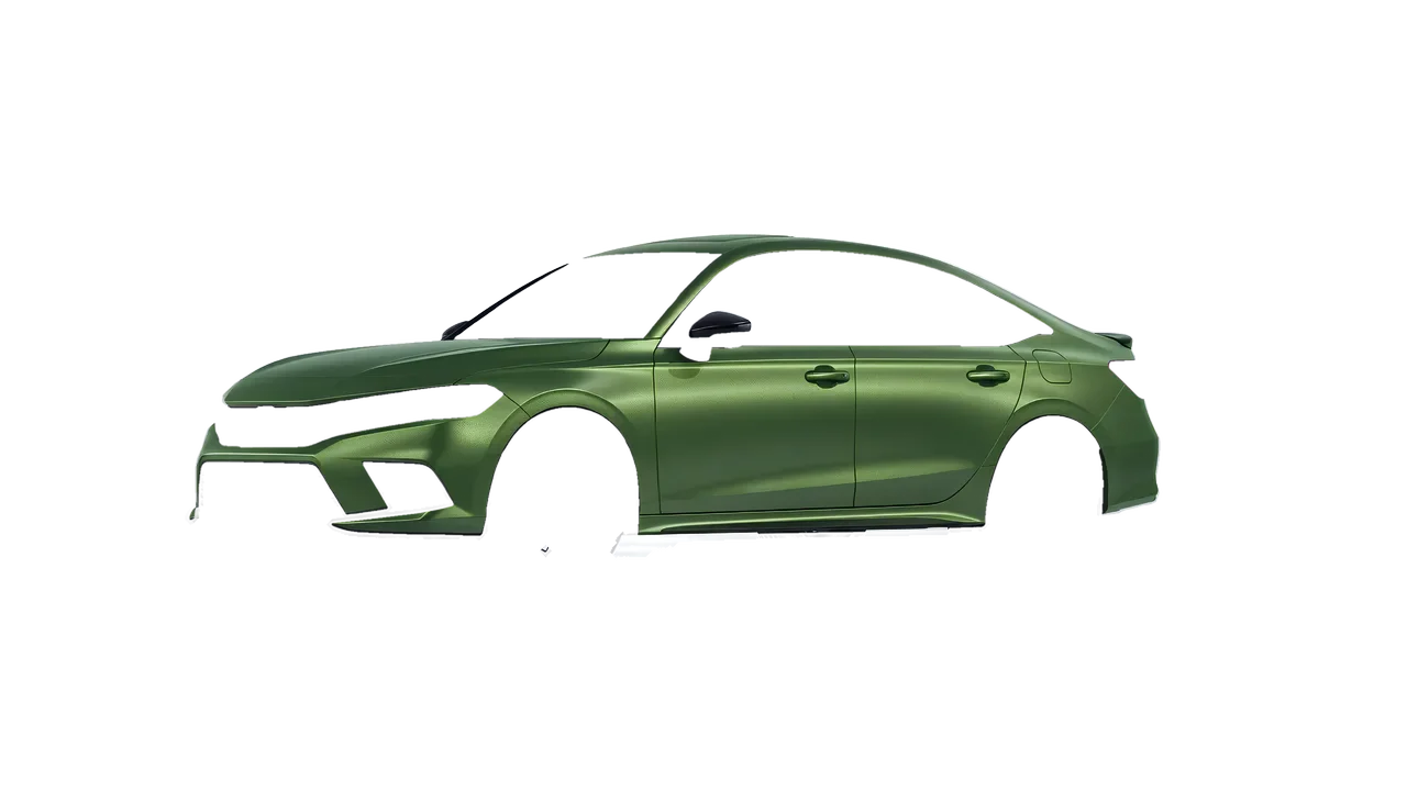 Honda Civic Si 2022 wrapped in Apple Green (Avery Dennison SW900-745-M), front three-quarter view