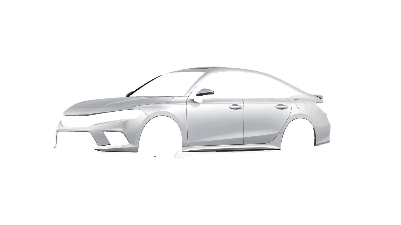 Honda Civic Si 2022 wrapped in Matte Silver (3M M21), front three-quarter view