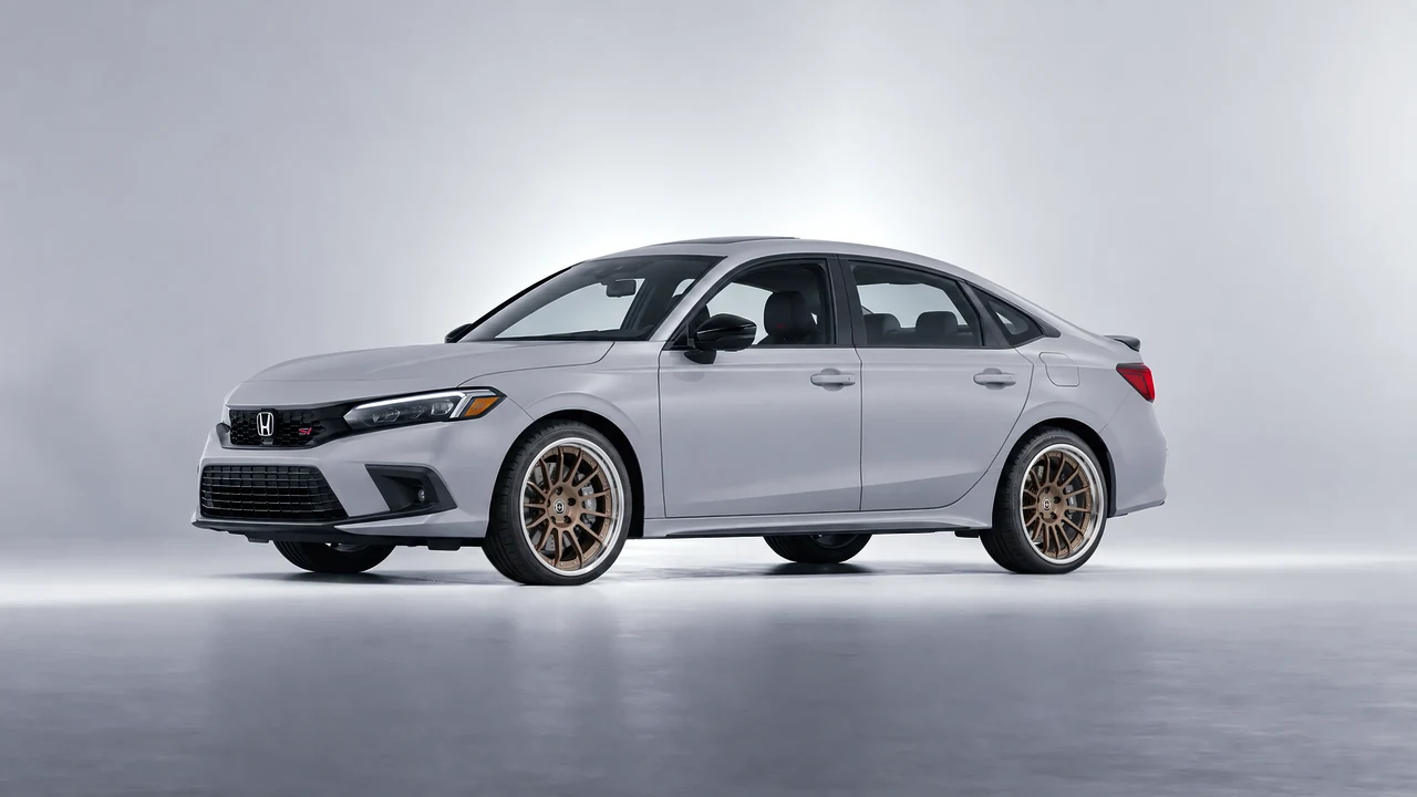 Honda Civic Si 2022 on HRE Performance Wheels C109 forged wheels, front three-quarter view