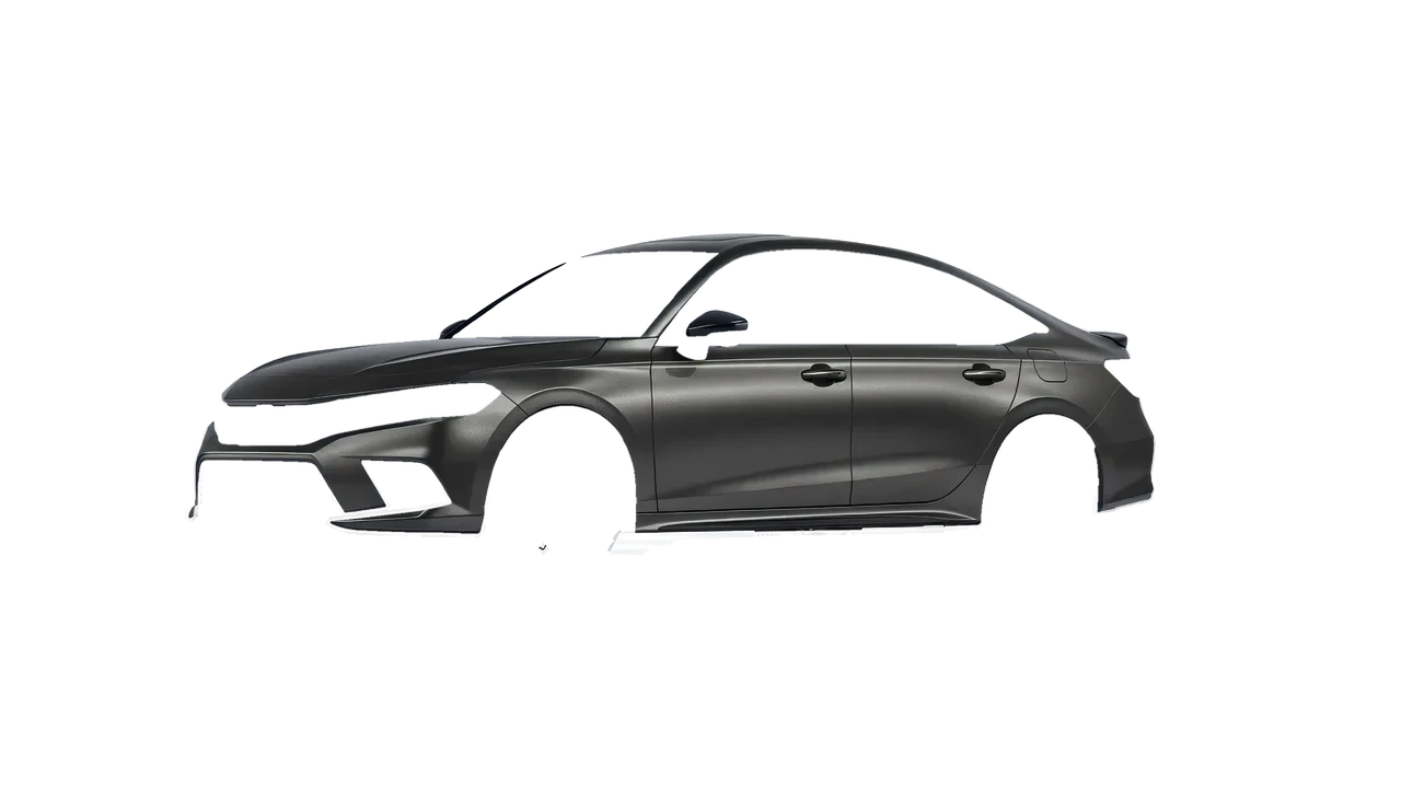 Honda Civic Si 2022 wrapped in Black Rock Grey (Avery Dennison SW900-823-M), front three-quarter view