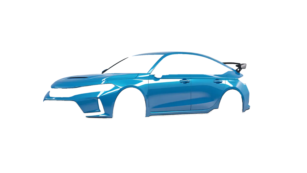 Honda Civic Type R 2023 wrapped in Aqua Blue (Avery Dennison SW900-636-O), front three-quarter view