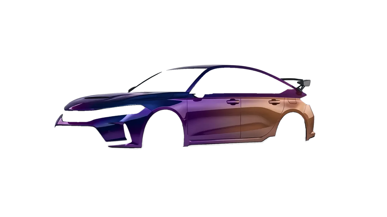Honda Civic Type R 2023 wrapped in Gloss Flip Deep Space (3M GP278), front three-quarter view