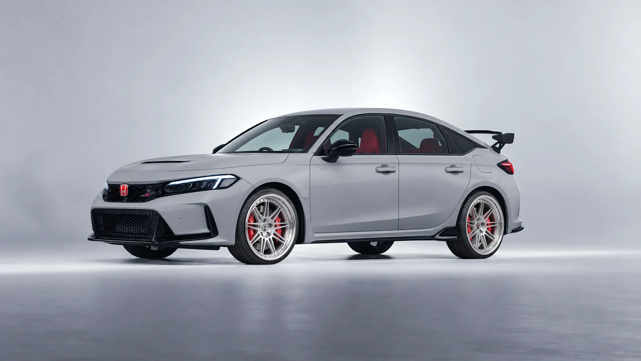 Honda Civic Type R 2023 on HRE Performance Wheels 301 forged wheels, front three-quarter view