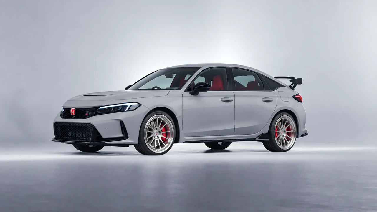 Honda Civic Type R 2023 on HRE Performance Wheels 303 forged wheels, front three-quarter view