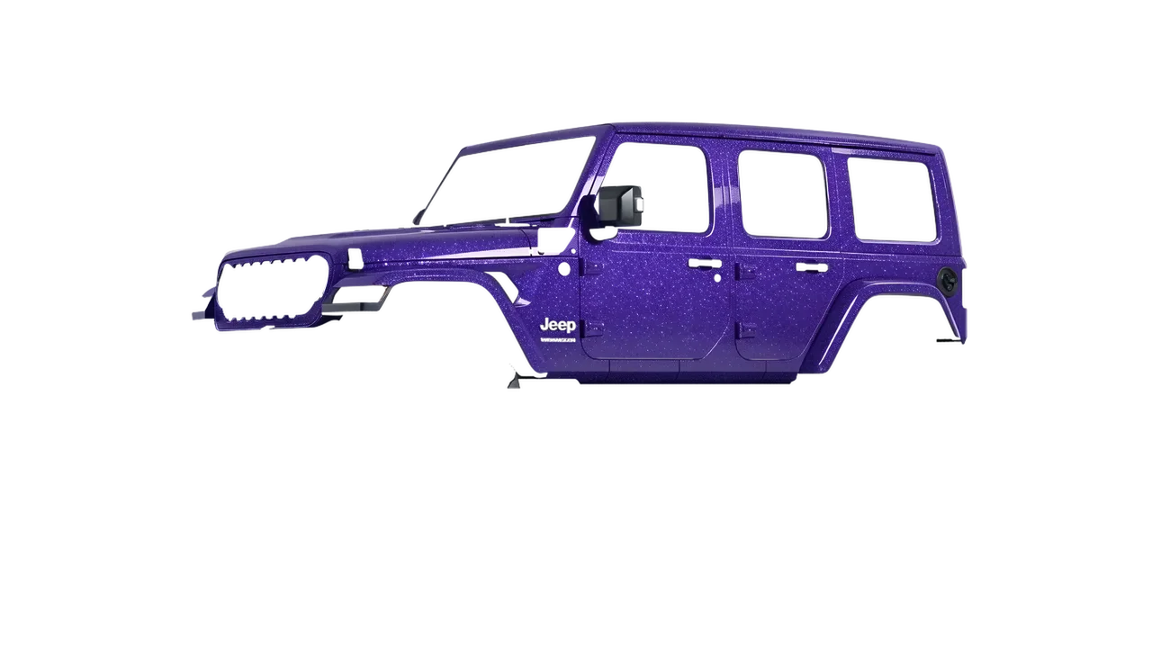 Jeep Wrangler 4xe 2024 wrapped in Purple (Avery Dennison SW900-587-D), front three-quarter view