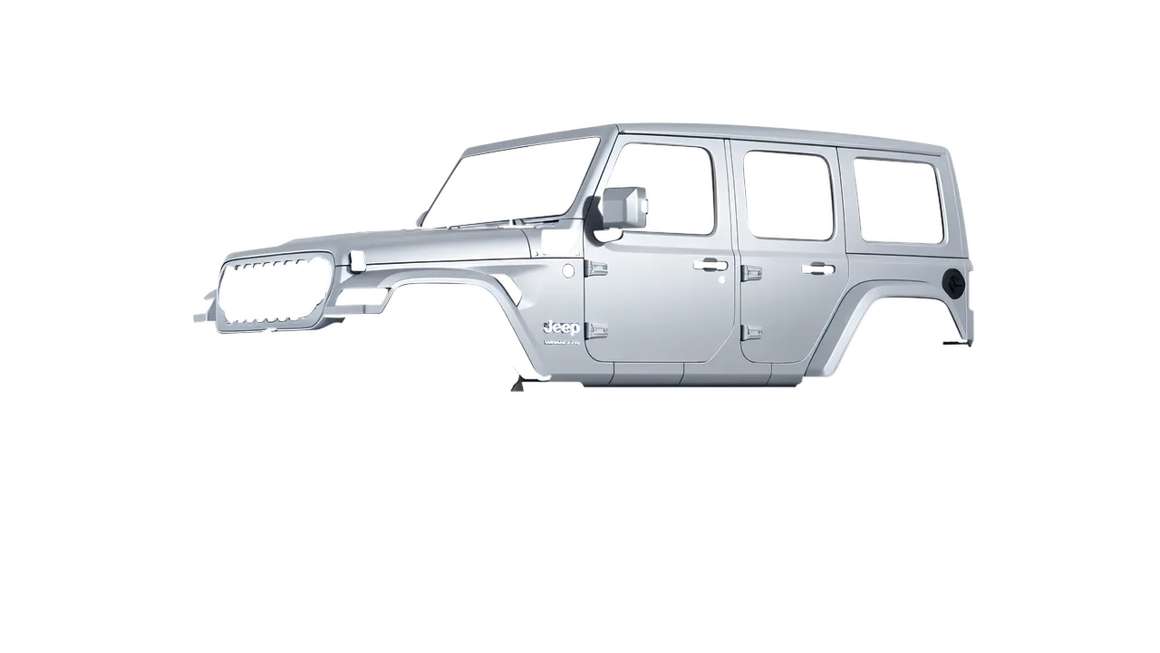 Jeep Wrangler 4xe 2024 wrapped in Matte Silver (3M M21), front three-quarter view