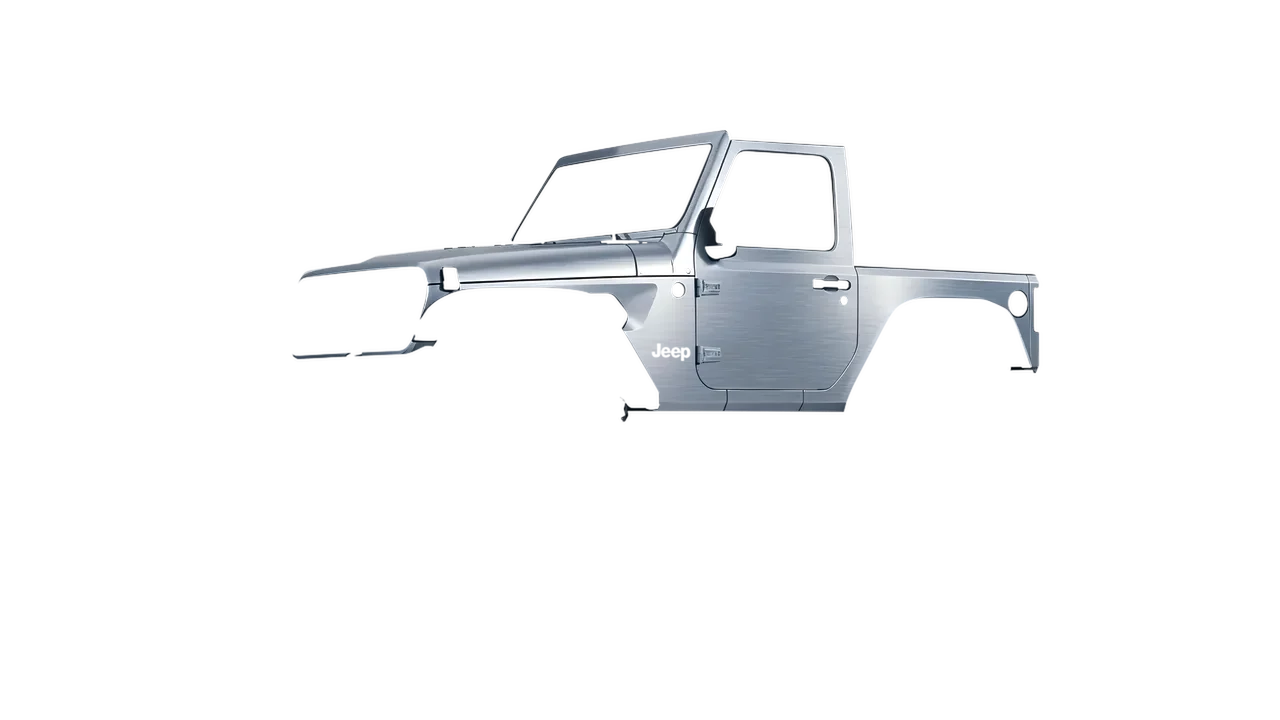 Jeep Wrangler Willys 2024 wrapped in Brushed Aluminum (Avery Dennison SW900-812-X), front three-quarter view
