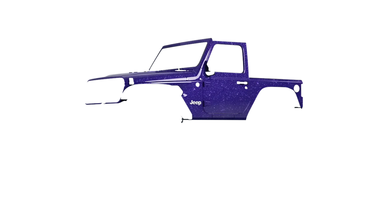 Jeep Wrangler Willys 2024 wrapped in Purple (Avery Dennison SW900-587-D), front three-quarter view