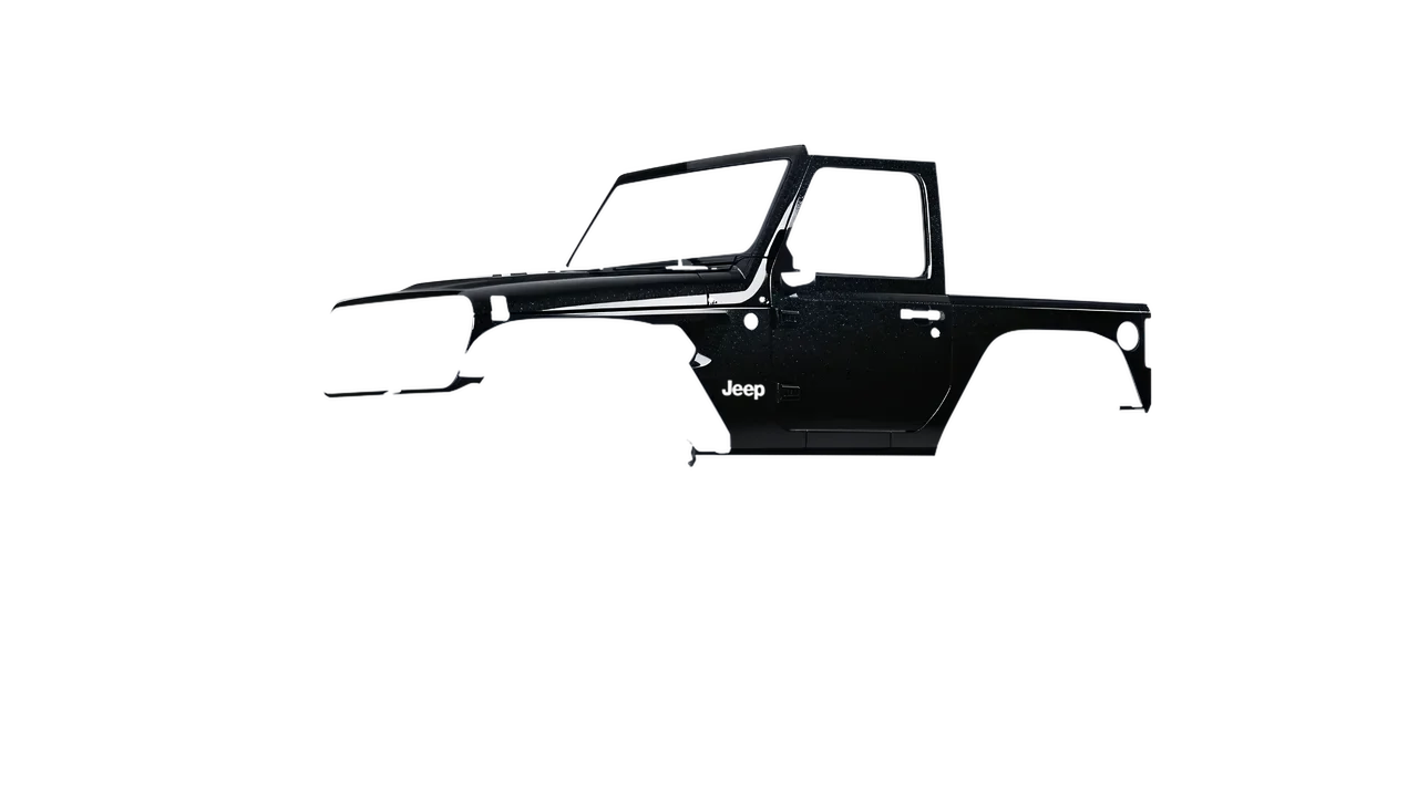 Jeep Wrangler Willys 2024 wrapped in Mystery Black (Avery Dennison SW900-184-M), front three-quarter view