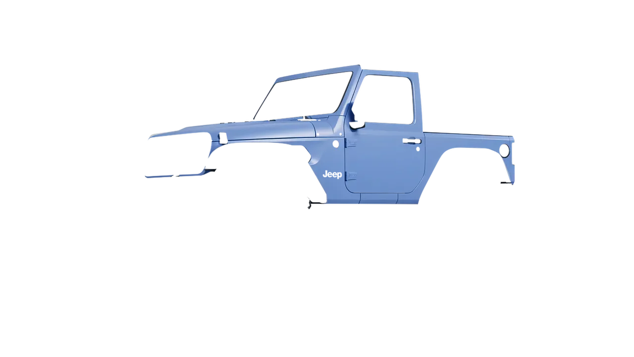 Jeep Wrangler Willys 2024 wrapped in Dreamline Blue (Avery Dennison SW900-616-O), front three-quarter view