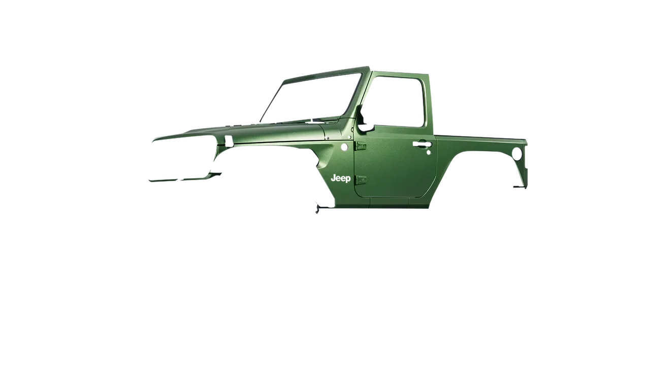 Jeep Wrangler Willys 2024 wrapped in Apple Green (Avery Dennison SW900-745-M), front three-quarter view