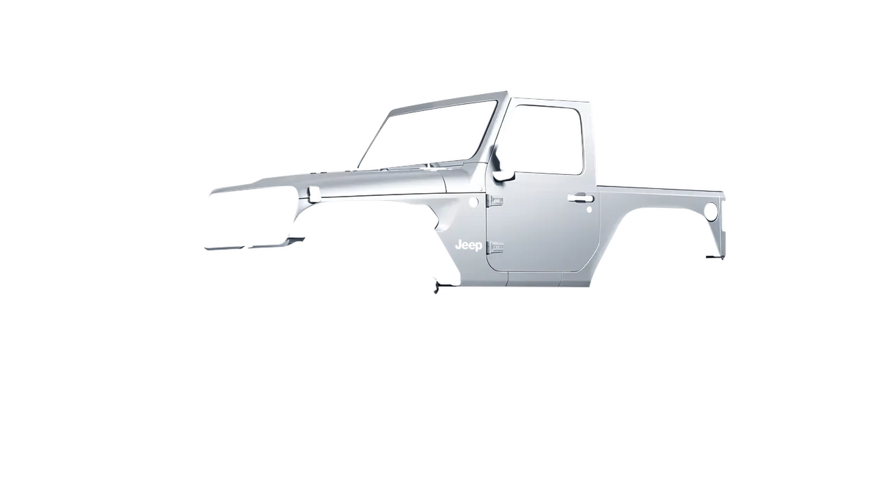 Jeep Wrangler Willys 2024 wrapped in Matte Silver (3M M21), front three-quarter view
