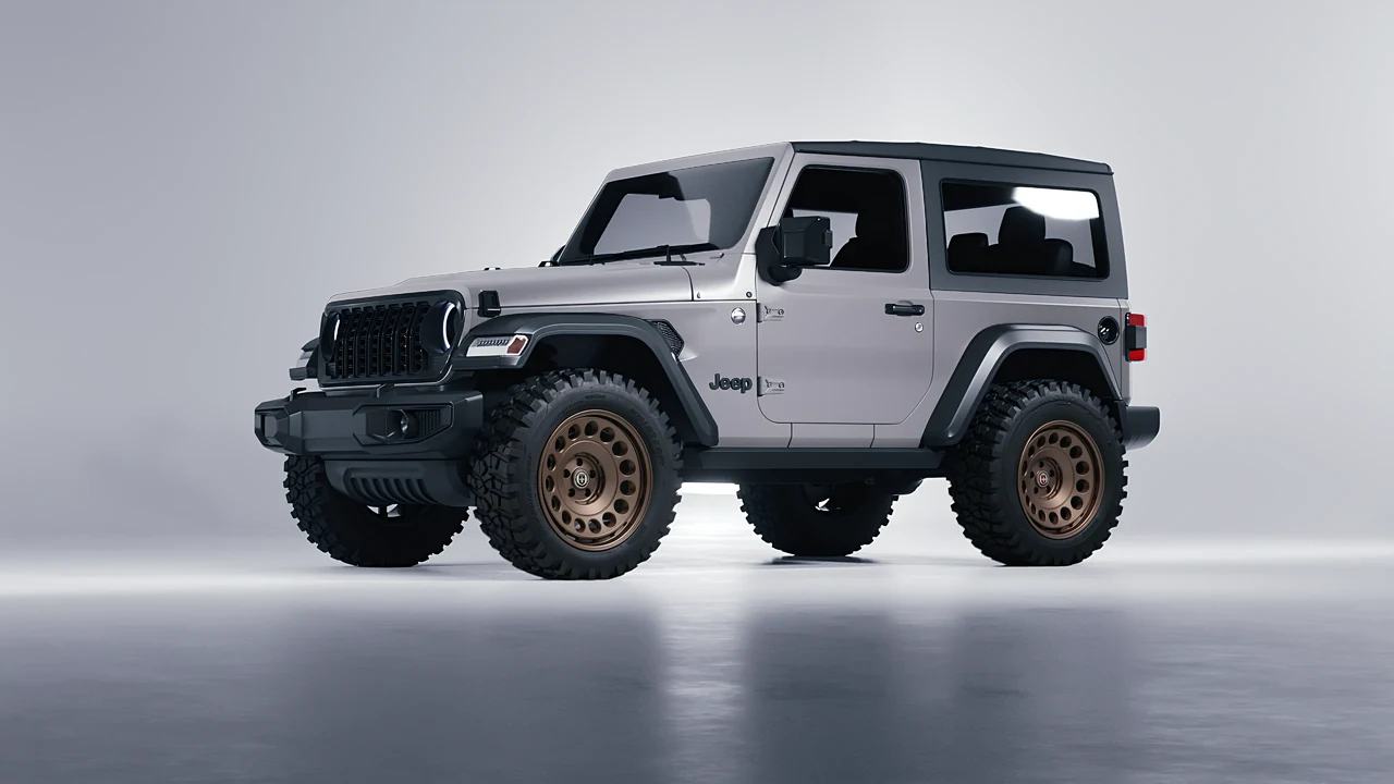 Jeep Wrangler Willys 2024 on HRE Performance Wheels 037-GTM forged wheels, front three-quarter view