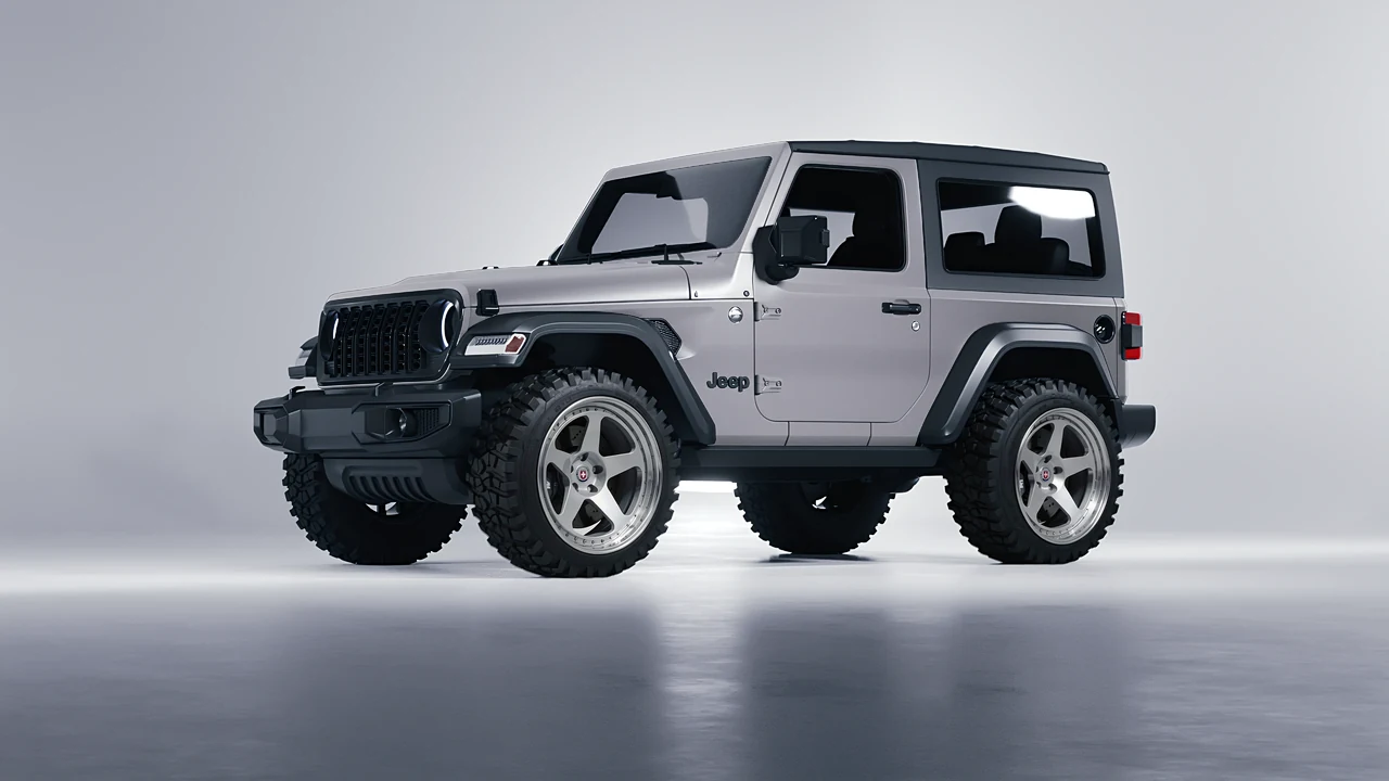 Jeep Wrangler Willys 2024 on HRE Performance Wheels 305 forged wheels, front three-quarter view