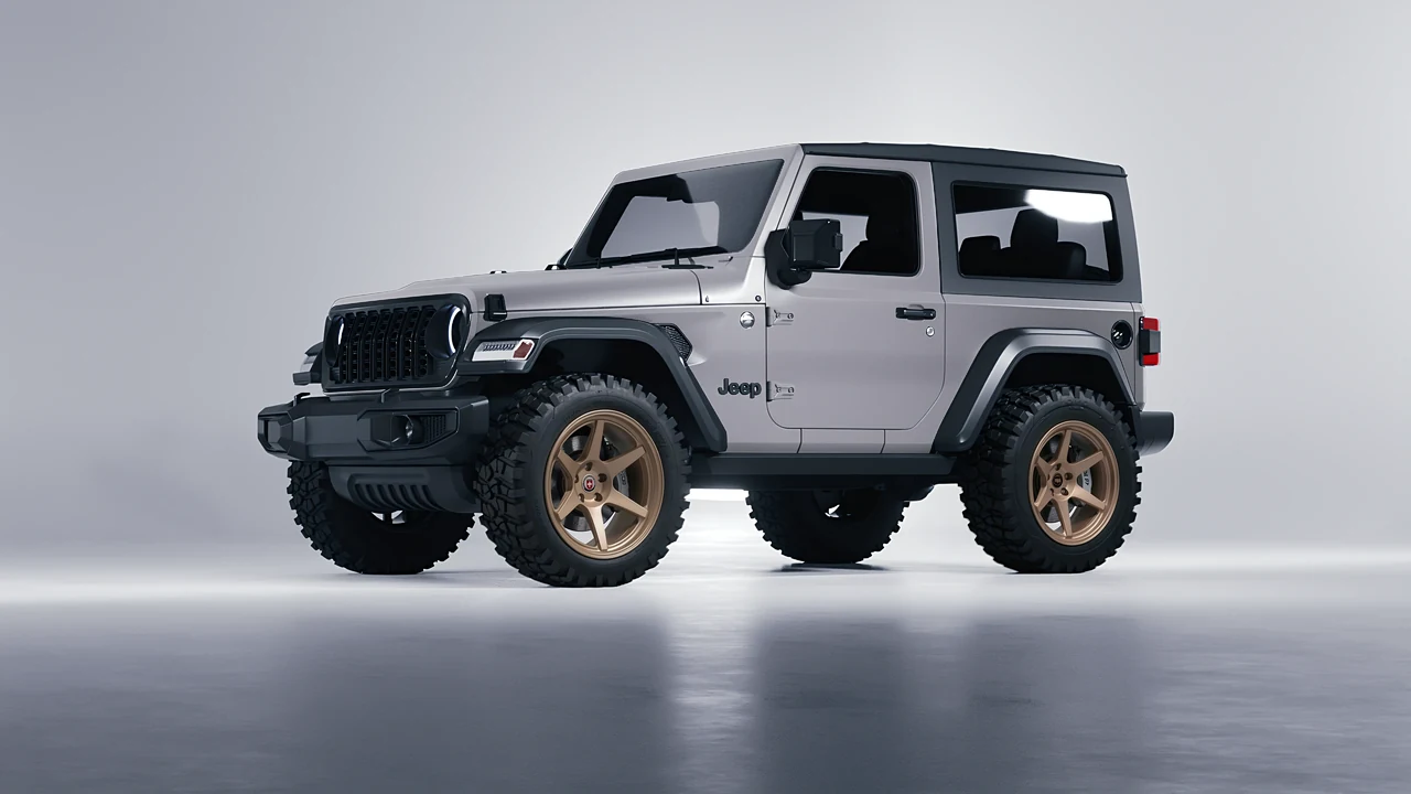 Jeep Wrangler Willys 2024 on HRE Performance Wheels 306-GTS forged wheels, front three-quarter view