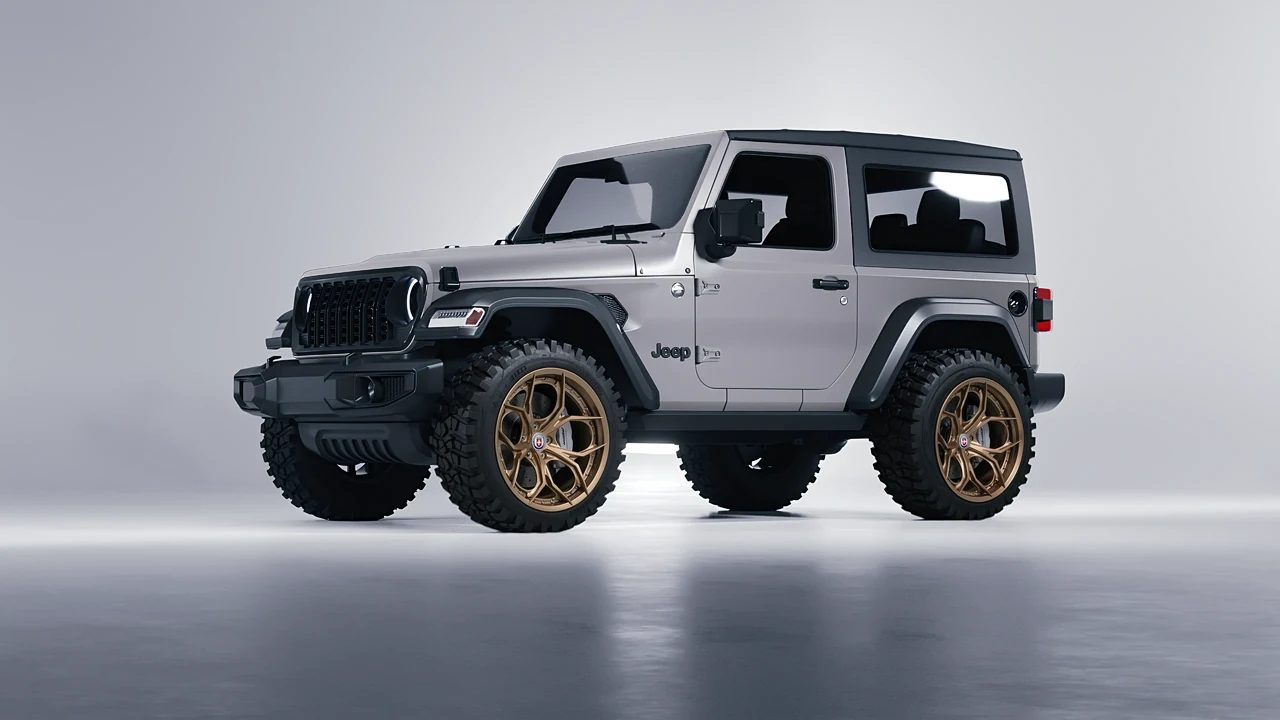 Jeep Wrangler Willys 2024 on HRE Performance Wheels S111SC forged wheels, front three-quarter view