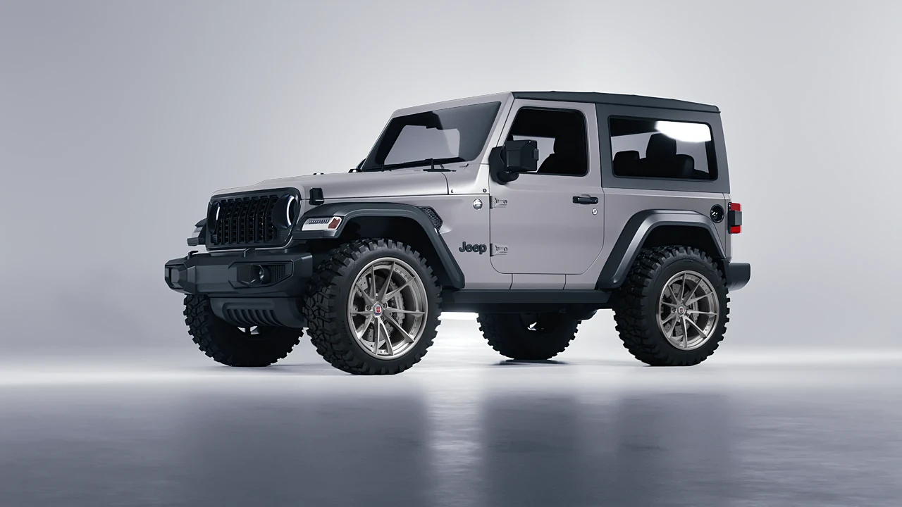 Jeep Wrangler Willys 2024 on HRE Performance Wheels S204 forged wheels, front three-quarter view