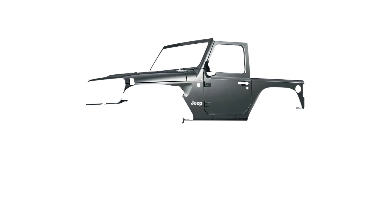Jeep Wrangler Willys 2024 wrapped in Black Rock Grey (Avery Dennison SW900-823-M), front three-quarter view