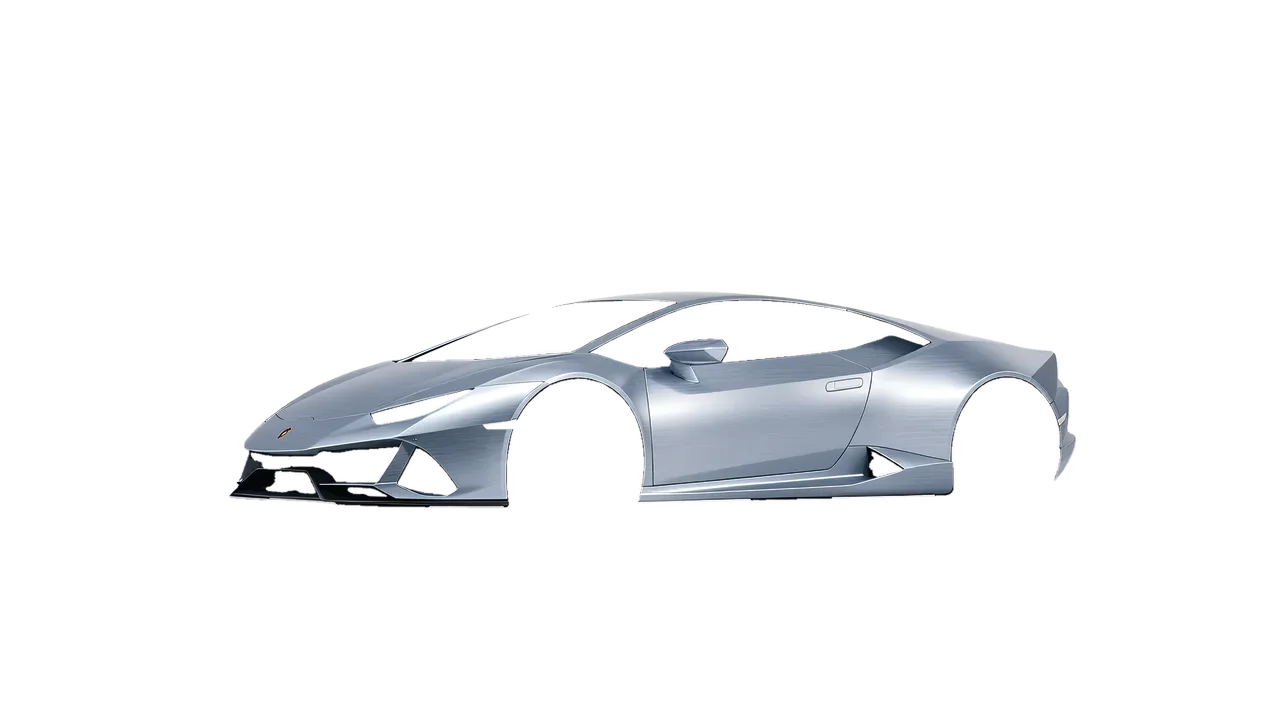 Lamborghini Huracan 2016 wrapped in Brushed Aluminum (Avery Dennison SW900-812-X), front three-quarter view