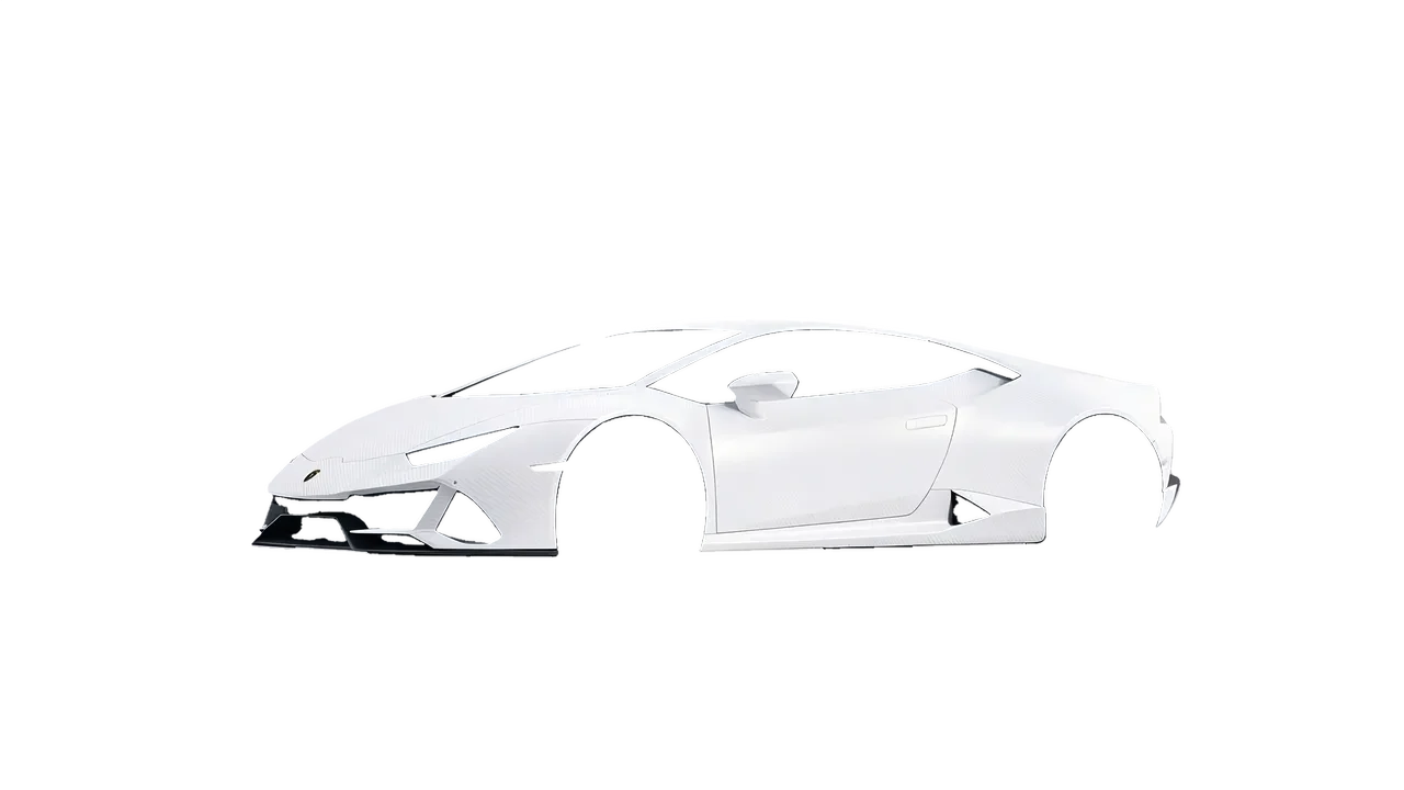 Lamborghini Huracan 2016 wrapped in Carbon Fiber White (Avery Dennison SW900-115-X), front three-quarter view