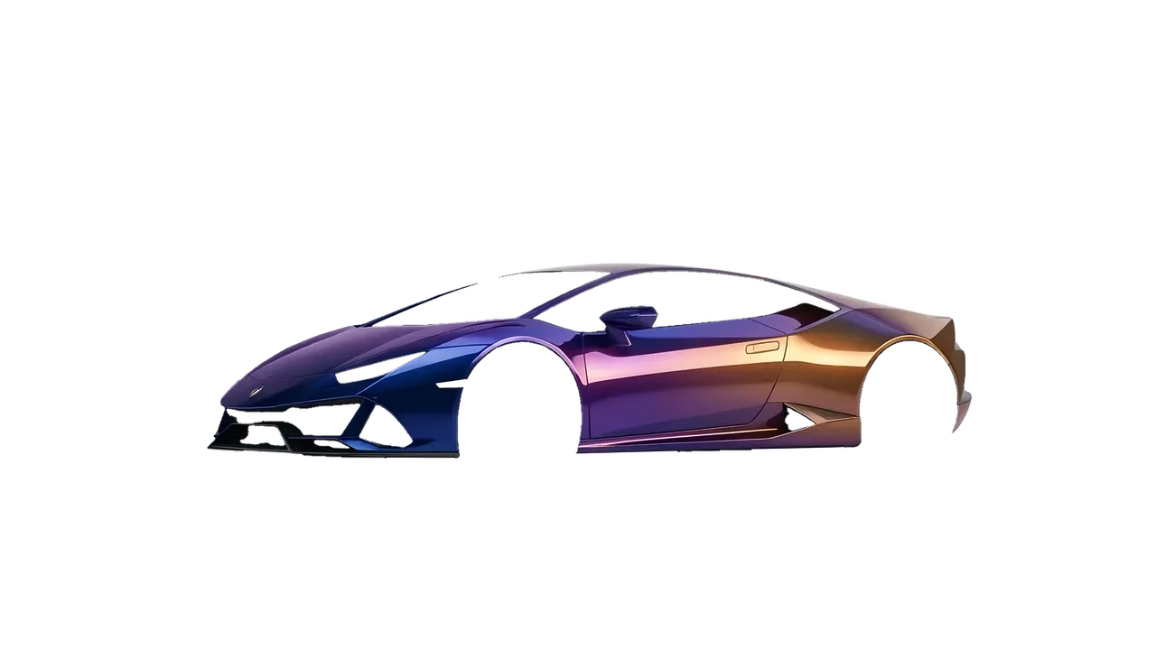 Lamborghini Huracan 2016 wrapped in Gloss Flip Deep Space (3M GP278), front three-quarter view