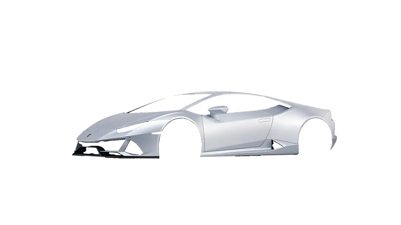 Lamborghini Huracan 2016 wrapped in Matte Silver (3M M21), front three-quarter view