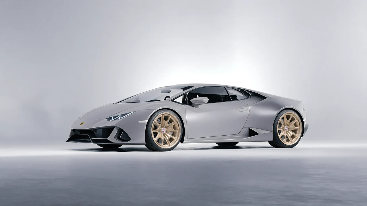 Lamborghini Huracan 2016 on HRE Performance Wheels 427M forged wheels, front three-quarter view