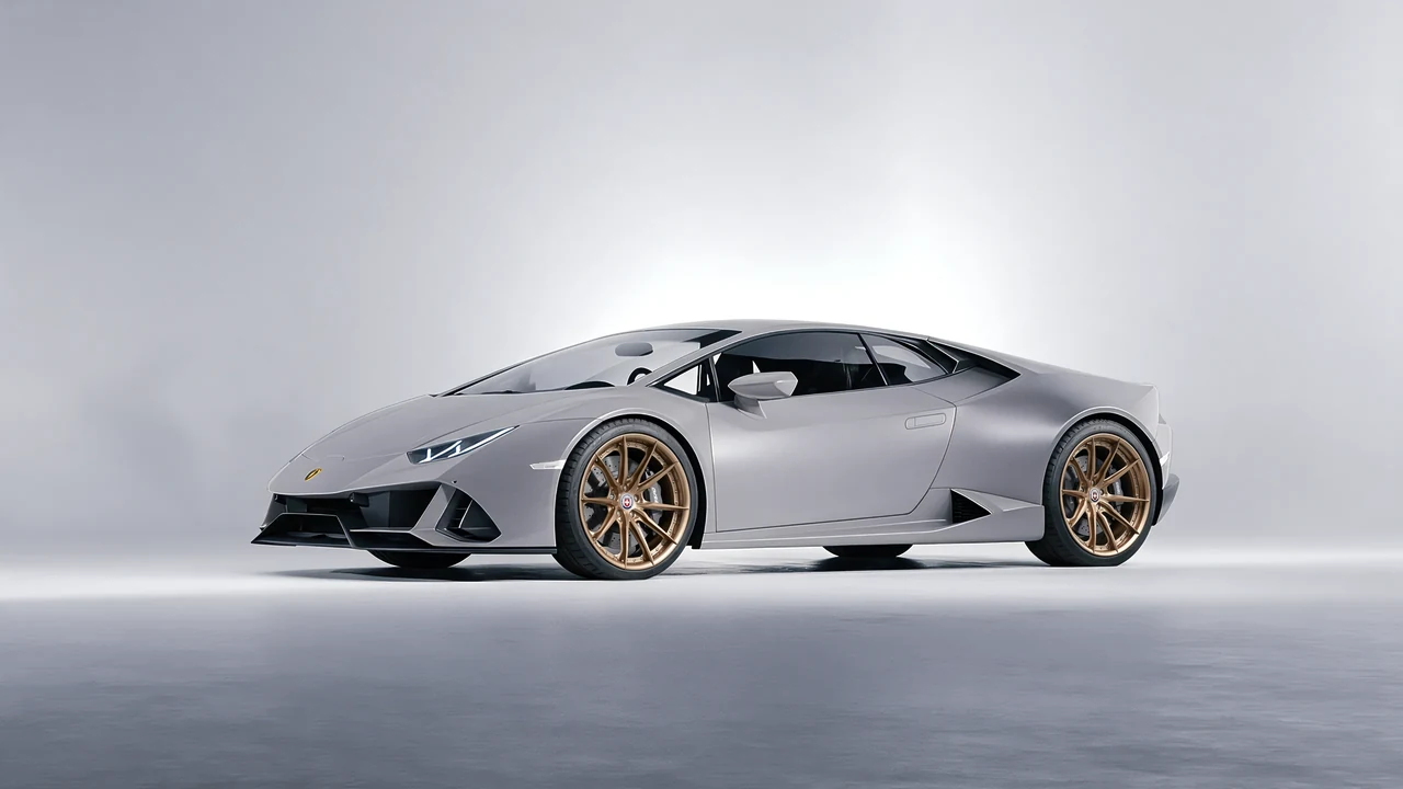 Lamborghini Huracan 2016 on HRE Performance Wheels S104SC forged wheels, front three-quarter view