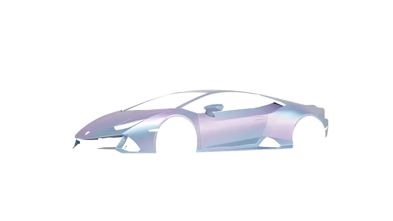 Lamborghini Huracan Evo 2024 wrapped in Amethyst Matt (ORACAL 970RA-316M), front three-quarter view