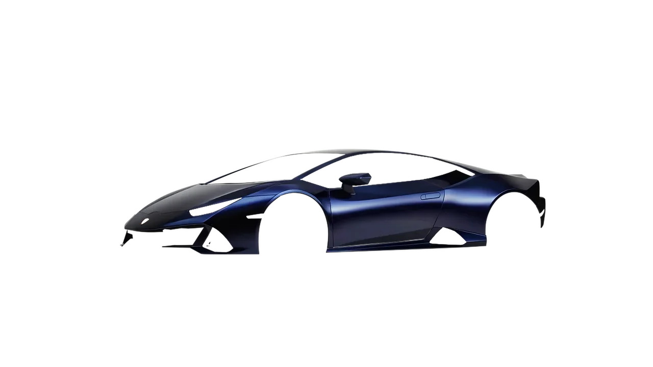 Lamborghini Huracan Evo 2024 wrapped in Blue Black Iridescent Gloss (KPMF K75469), front three-quarter view
