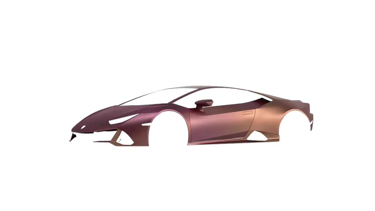 Lamborghini Huracan Evo 2024 wrapped in Cranberry Matt (ORACAL 970RA-320M), front three-quarter view