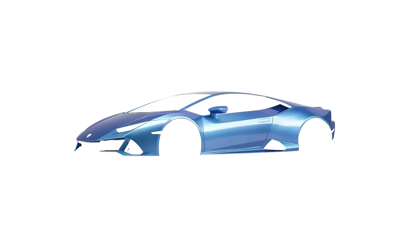 Lamborghini Huracan Evo 2024 wrapped in Jetstream Blue Gloss (ORACAL 970RA-963G), front three-quarter view
