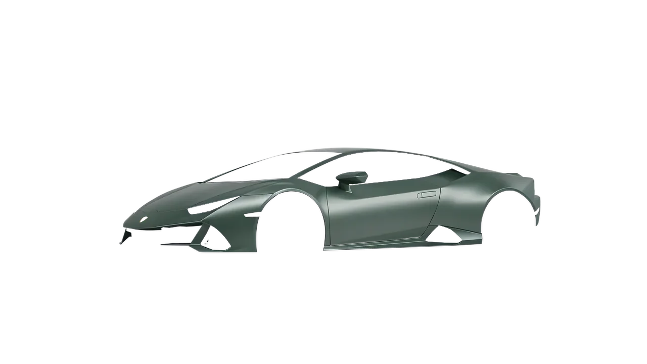 Lamborghini Huracan Evo 2024 wrapped in Matt Platinum Dark Sage (KPMF K75560), front three-quarter view