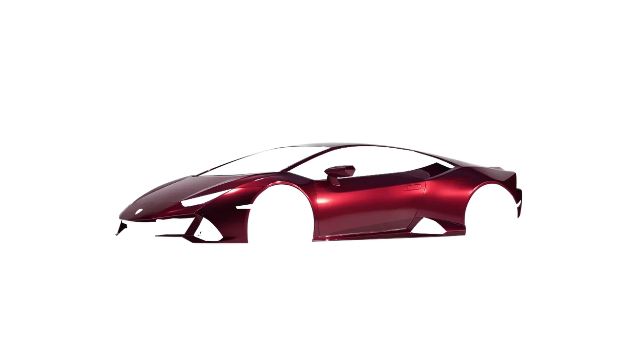 Lamborghini Huracan Evo 2024 wrapped in Red Black Iridescent Gloss (KPMF K75408), front three-quarter view