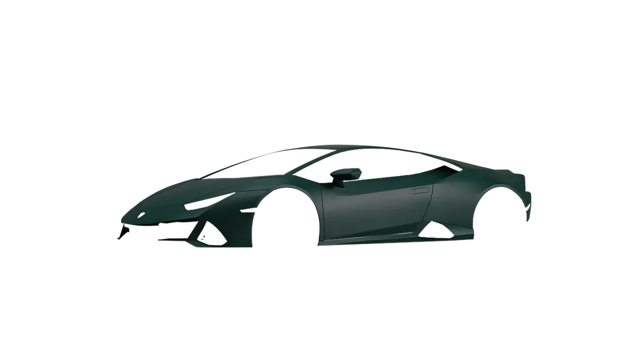Lamborghini Huracan Evo 2024 wrapped in Frozen Emerald Matt (KPMF K75577), front three-quarter view
