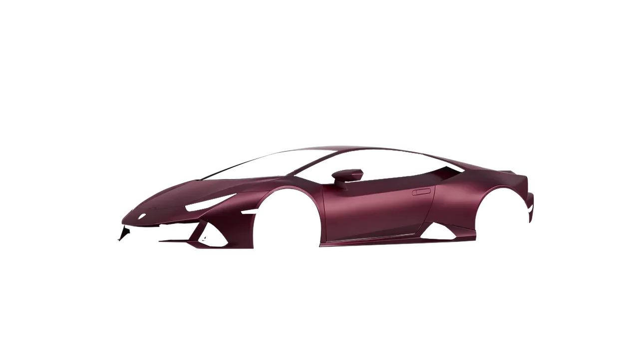 Lamborghini Huracan Evo 2024 wrapped in Frozen Ruby Matt (KPMF K75573), front three-quarter view