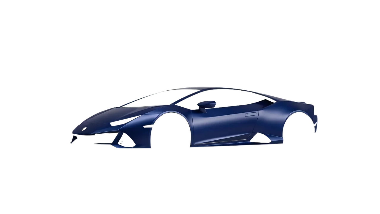 Lamborghini Huracan Evo 2024 wrapped in Frozen Sapphire Matt (KPMF K75578), front three-quarter view