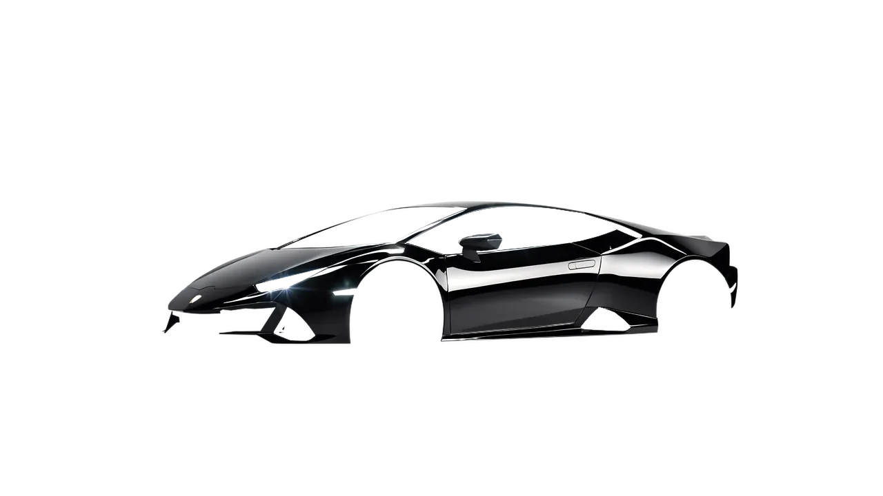 Lamborghini Huracan Evo 2024 wrapped in Black Gloss (ORACAL 970RA-070G), front three-quarter view