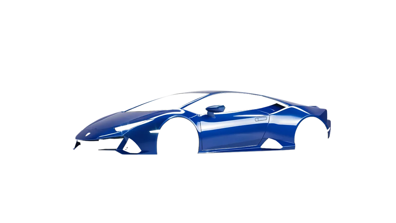 Lamborghini Huracan Evo 2024 wrapped in Blue Gloss (ORACAL 970RA-067G), front three-quarter view