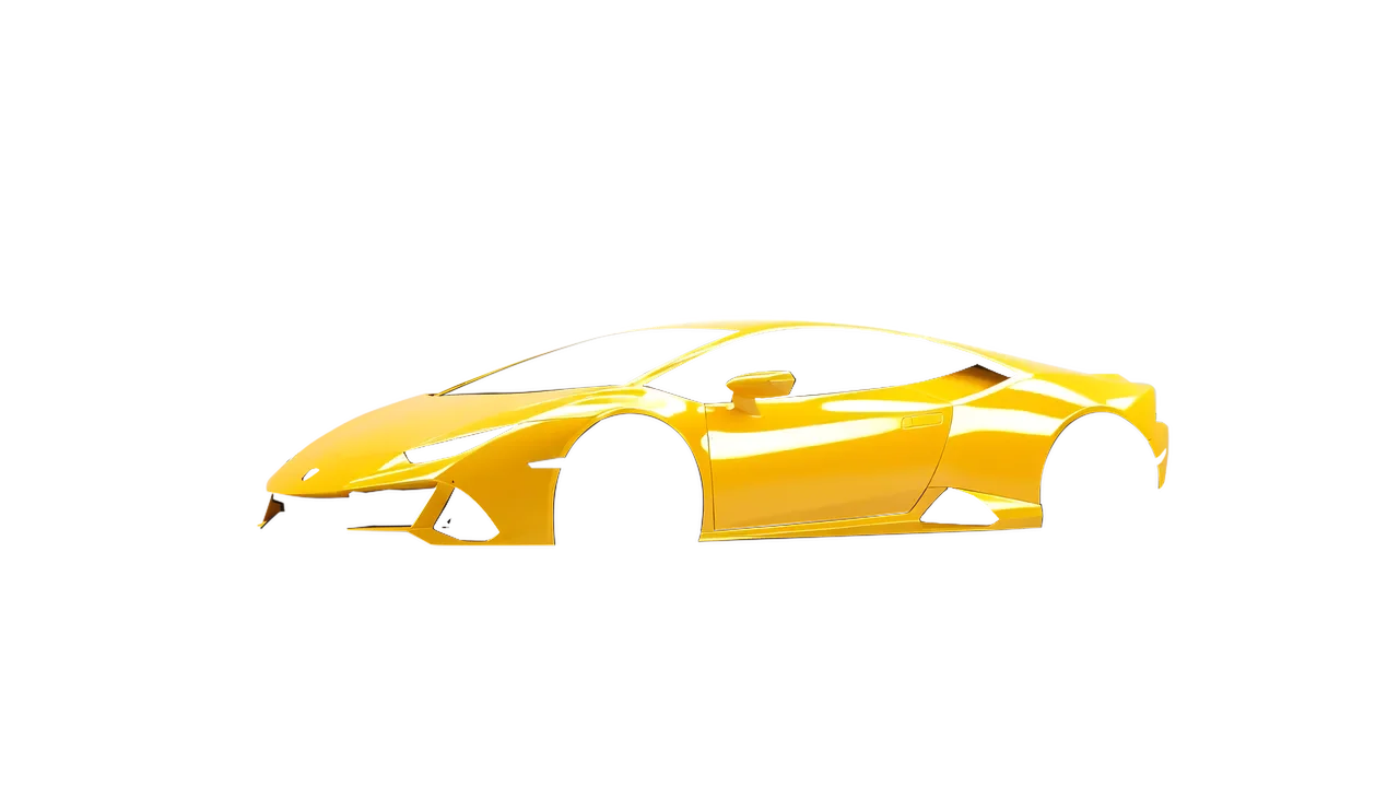 Lamborghini Huracan Evo 2024 wrapped in Cargo Yellow Gloss (ORACAL 970RA-256G), front three-quarter view