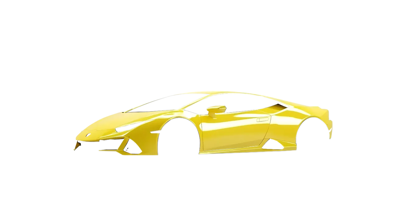 Lamborghini Huracan Evo 2024 wrapped in Crocus Yellow Gloss (ORACAL 970RA-201G), front three-quarter view