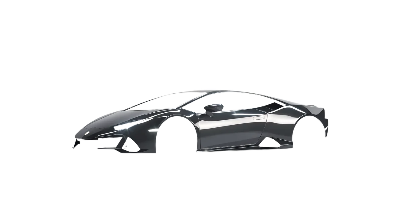 Lamborghini Huracan Evo 2024 wrapped in Dark Grey Gloss (ORACAL 970RA-073G), front three-quarter view