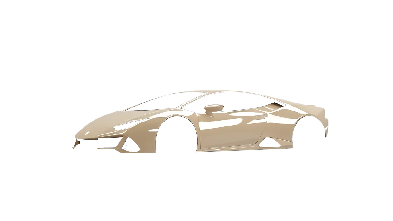 Lamborghini Huracan Evo 2024 wrapped in Desert Storm Gloss (KPMF K75457), front three-quarter view