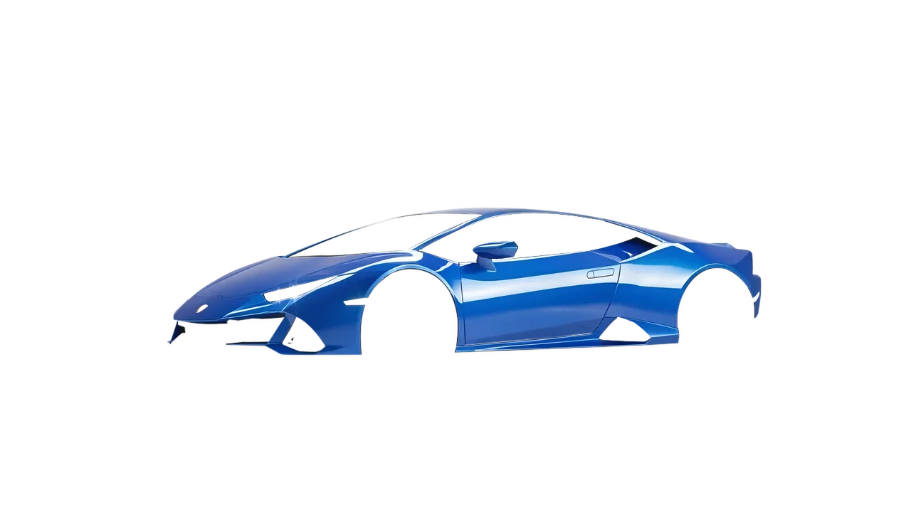 Lamborghini Huracan Evo 2024 wrapped in Fjord Blue Gloss (ORACAL 970RA-547G), front three-quarter view