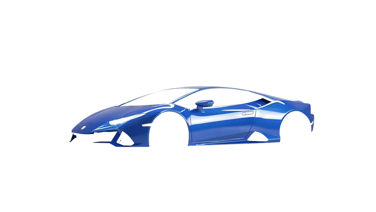 Lamborghini Huracan Evo 2024 wrapped in Glacier Blue Gloss (ORACAL 970RA-555G), front three-quarter view