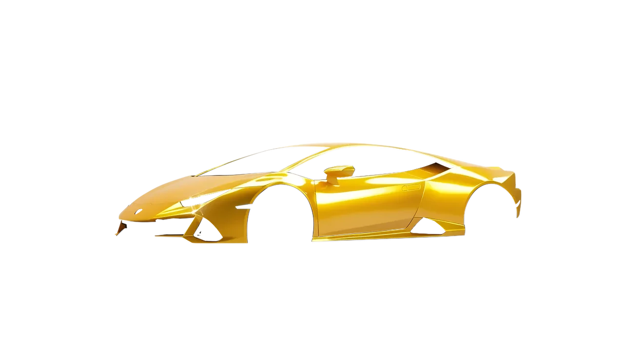 Lamborghini Huracan Evo 2024 wrapped in Golden Yellow Gloss (ORACAL 970RA-020G), front three-quarter view