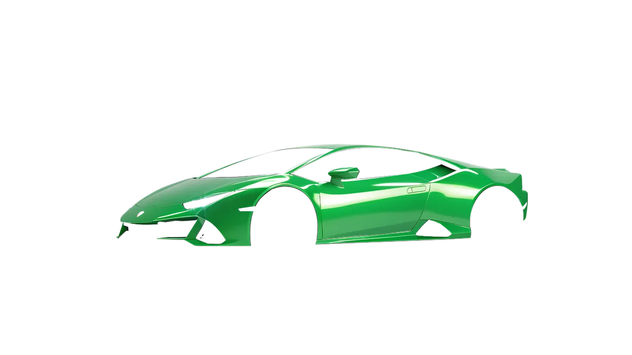 Lamborghini Huracan Evo 2024 wrapped in Grass Green Gloss (ORACAL 970RA-602G), front three-quarter view