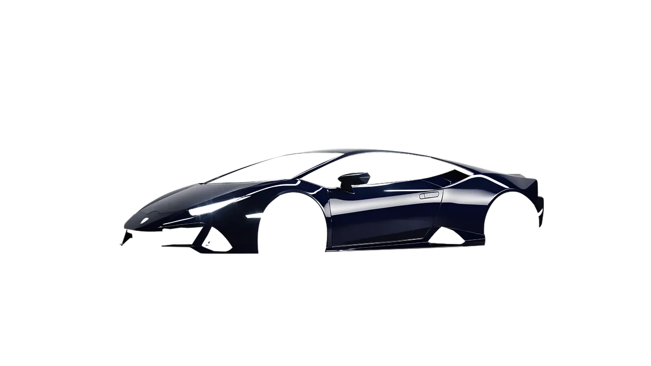Lamborghini Huracan Evo 2024 wrapped in GT3 Blue Gloss (ORACAL 970RA-111G), front three-quarter view